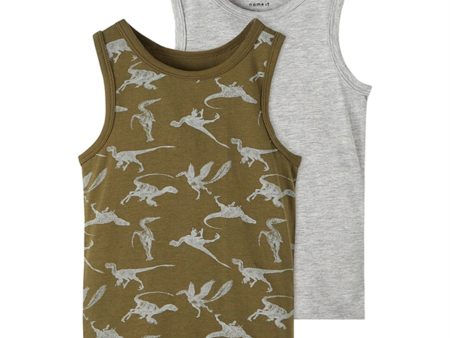 Name it Olive Night Dino 2-Pak Tank Top Noos For Discount