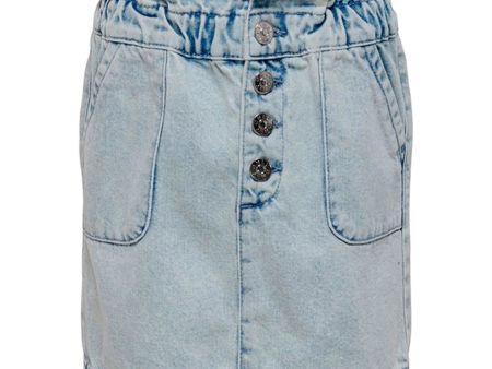 Kids ONLY Light Blue Denim Olina Frill Denim Nederdel For Sale